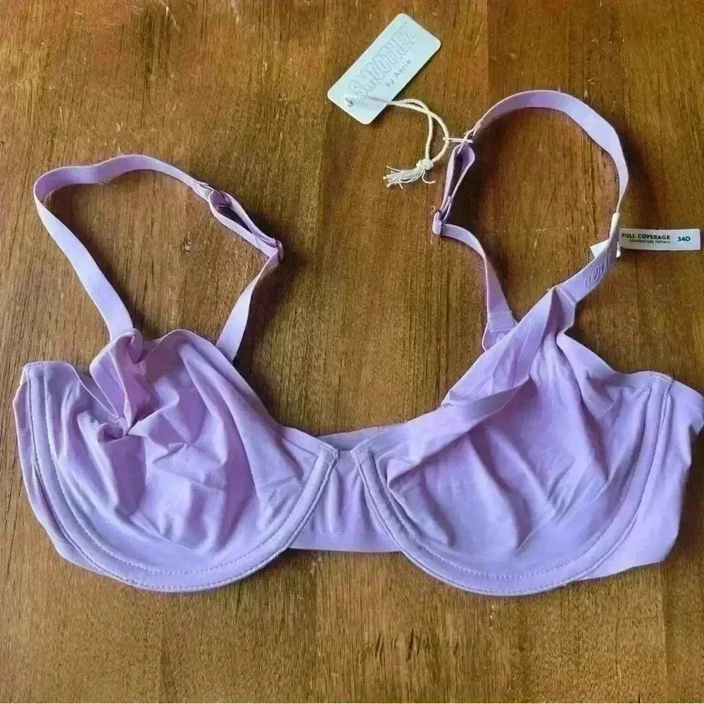 SMOOTHEZ By Aerie Bra Full Coverage Mesh Unlined Underwire‎ Lilac Purple 32B NWT